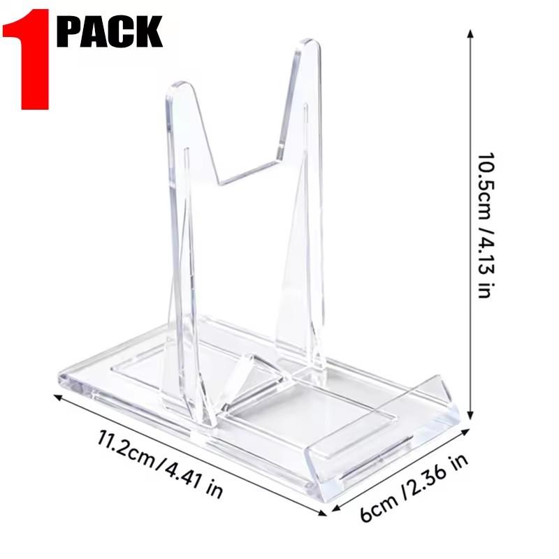 Transparent Display Plate Stand Clear Acrylic Display Stands Small Adjustable Book Purse Badge Shell Wedding Card Holder Tablet