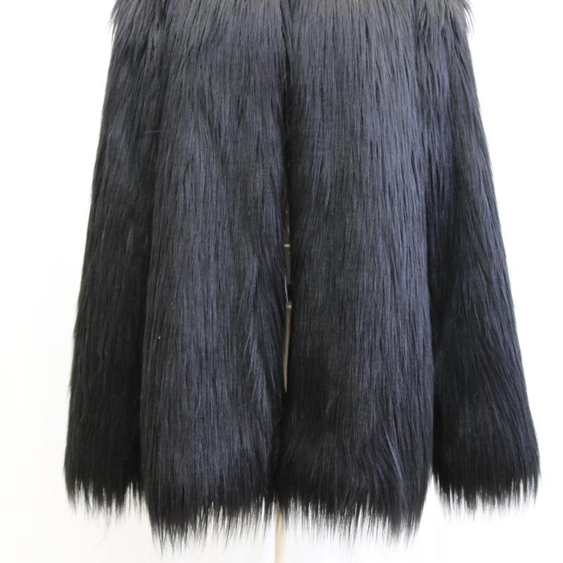 Women's fur jacket imitation beach sheep hair medium and long coat washed fox hair long sleeves large size floating hair top