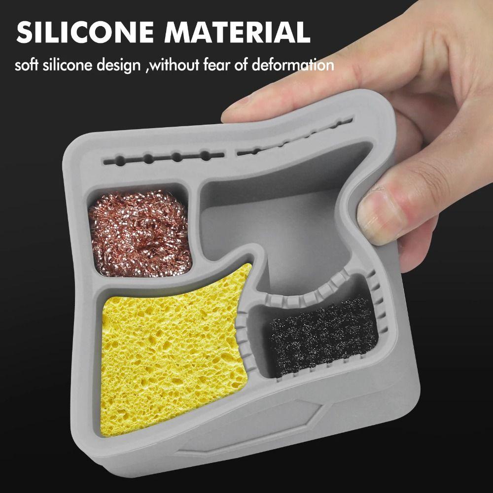 Silicone Tin Dross Collection Box Copper Wire Tin Storage Container  Soldering Iron Tips