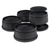 Set of 4 Black Round Table Legs, Adjustable Height for Beds, Tables, Sofas, Desks, and Kotatsu Heaters (1000kg Weight Capacity), Stackable, 4cm High
