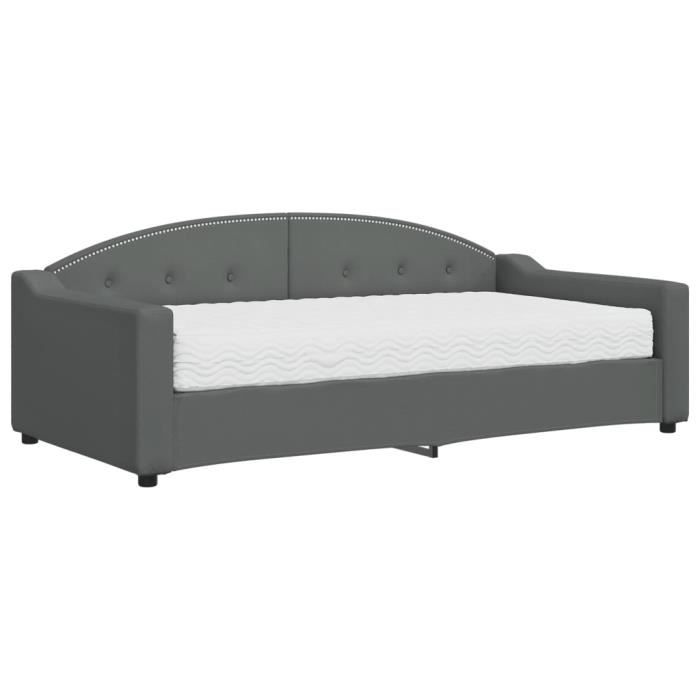 VidaXL Daybed with Mattress Dark Grey 90x190 Cm Fabric 3197523