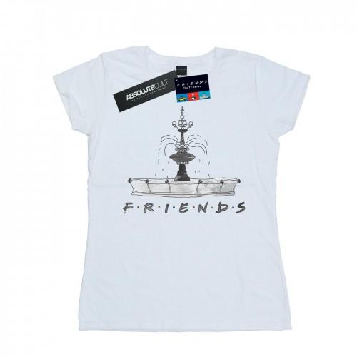

Friends Womens/Ladies Fountain Sketch Cotton T-Shirt білий