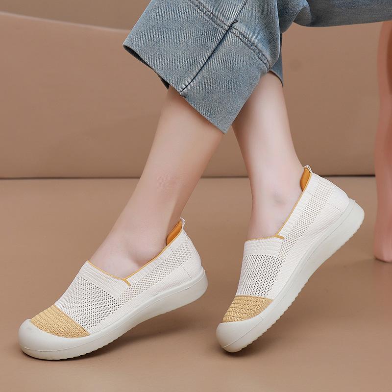 Summer Women's Flat Shoes Lightweight and Comfortable Casual Shoes Breathable Mesh Shoes Fashionable and Versatile