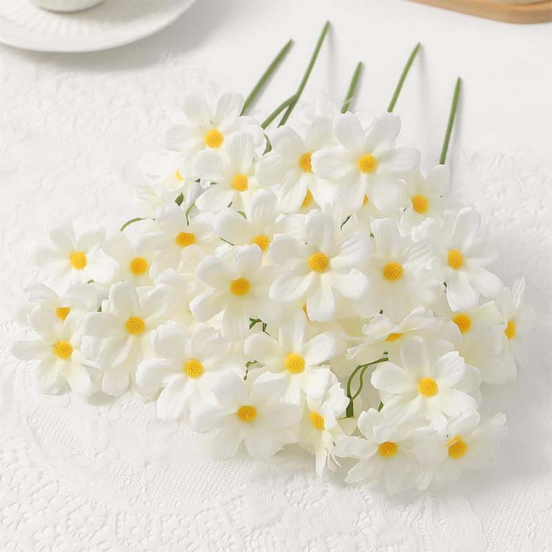 

2/5Pcs 10Heads White Daisy 28cm Artificial Silk Daisy Flowers Bouquet for Home Room Wedding Party Decoration Fake Flowers 2Pcs белый