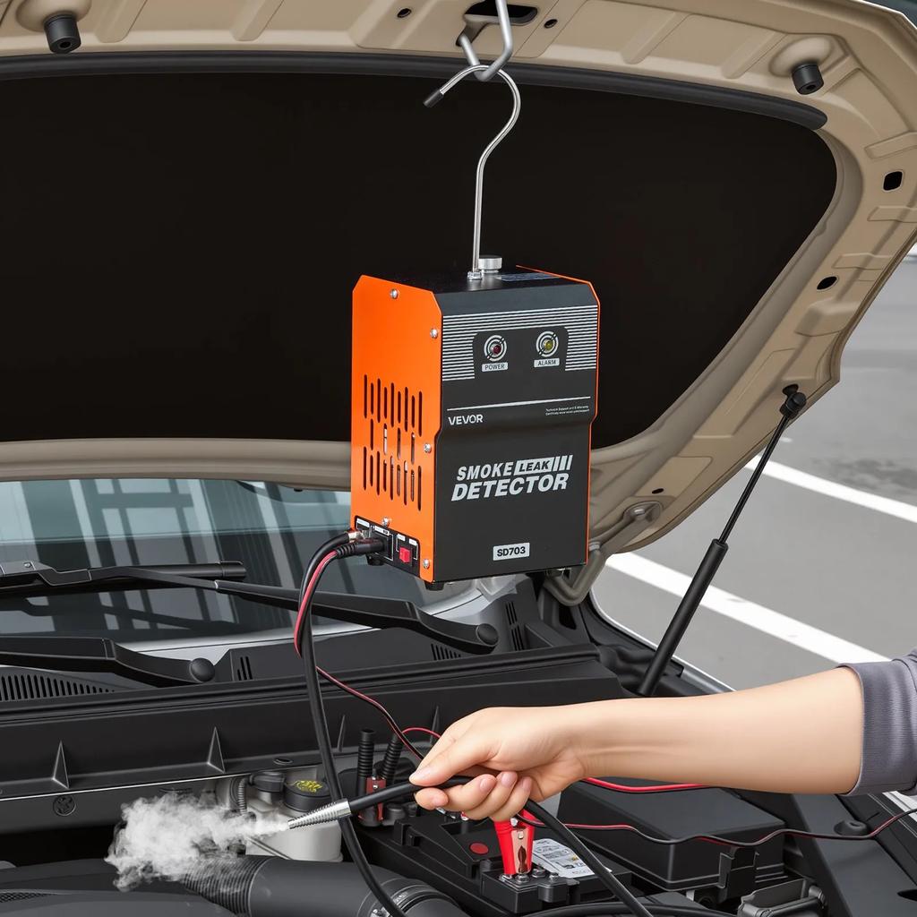VEVOR Automotive Smoke Machine Leak Detector, DC 12V EVAP Vacuum Diagnostic Tester with Built-in Air Pump