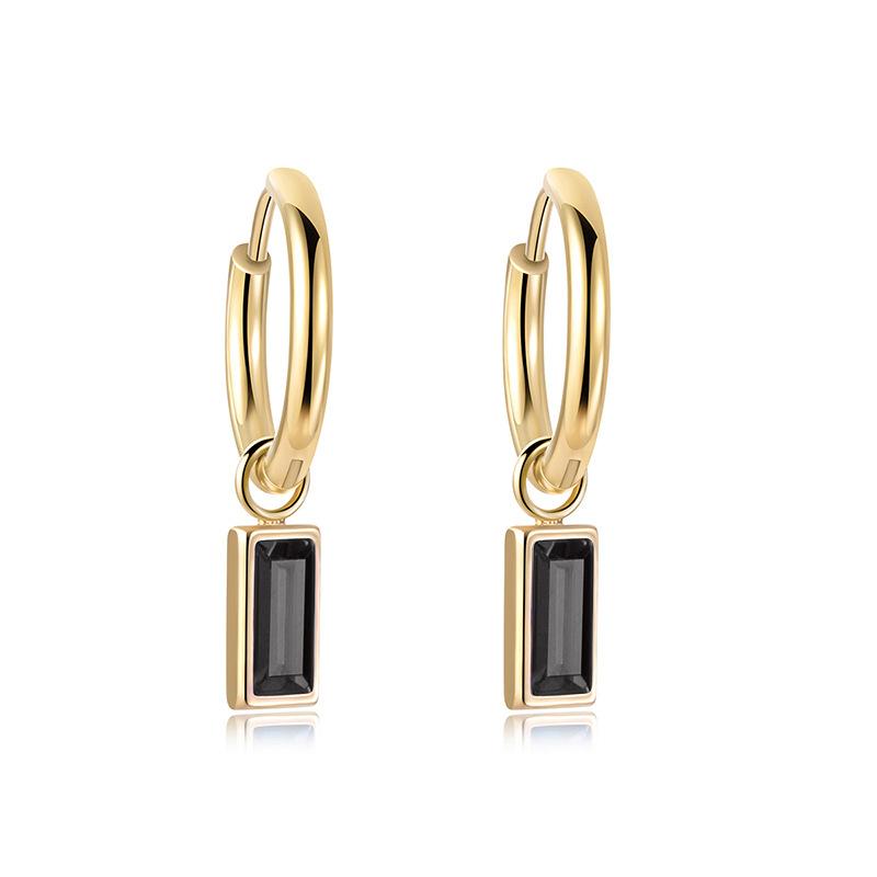 Trendiges Geometrisches Vintage Grünes Zirkon Ohrring-Set Elegante Ohrclips Schmuck