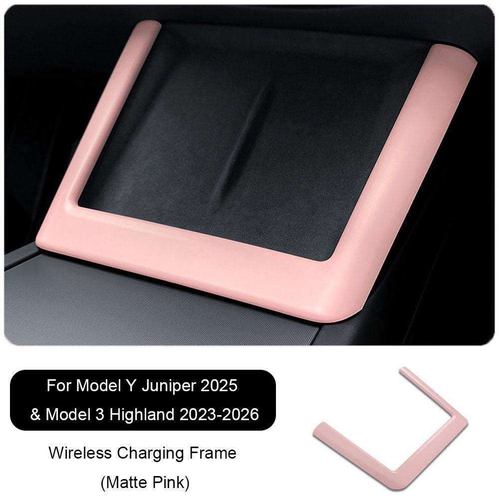For Tesla Model Y Juniper 2025 Model 3 Highland Wireless Charging Silicone Pad Screen Protective Cover Protection Charging Frame