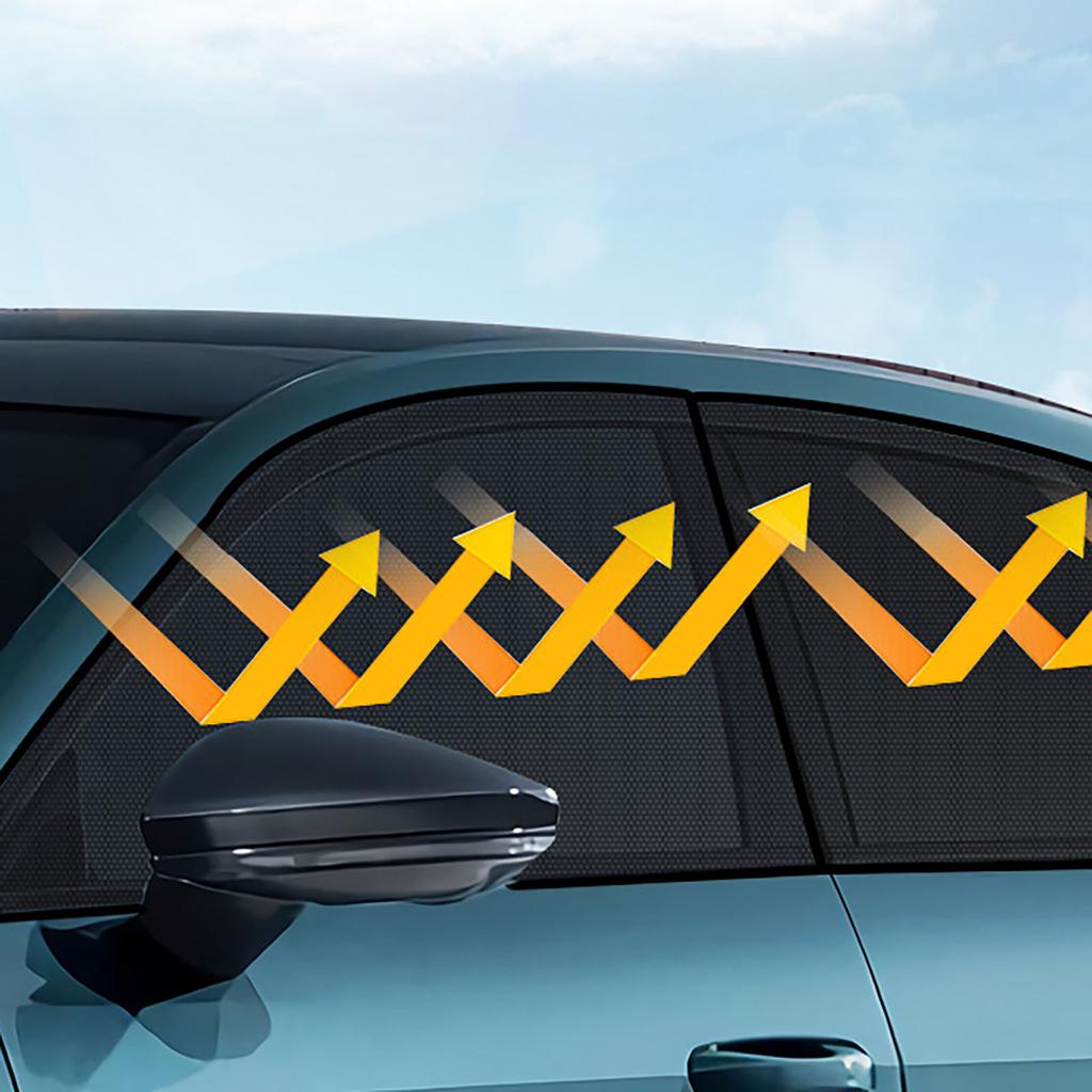 Car Window Breathable Mesh Sun Shield Black Lightweight Flexible Portable UV Protection Curtain for Auto Small Front