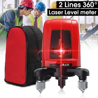 Poziomica laserowa 2 linie 1 punkt automatyczne samopoziomowanie 360 stopni pionowa pozioma linia krzyżowa czerwona linia laserowa do wewnątrz na zewnątrz nowy