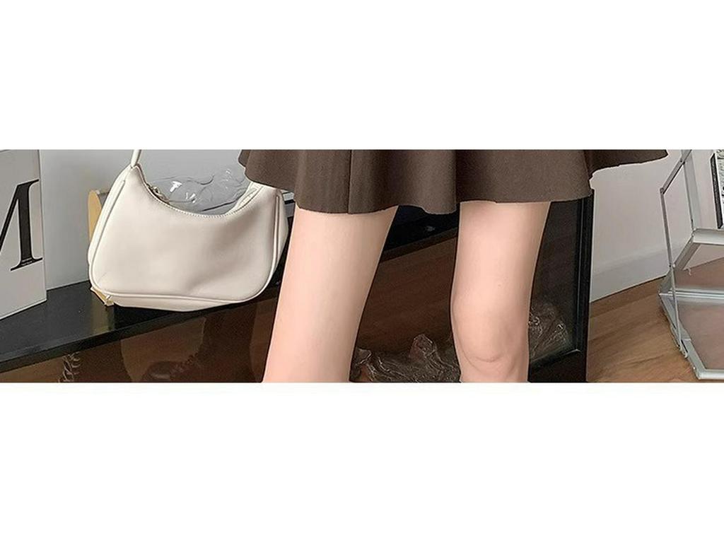 Black Wool Blend Women's A-line Short Skirt - 2026 Autumn/Winter Hip-hugging, Fluffy, Petite, Versatile Umbrella Skirt