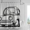 Car Cartoon Shower Curtain Waterproof Bathroom Curtain Bathroom Partition Curtain Universal Home Decor Ins Style