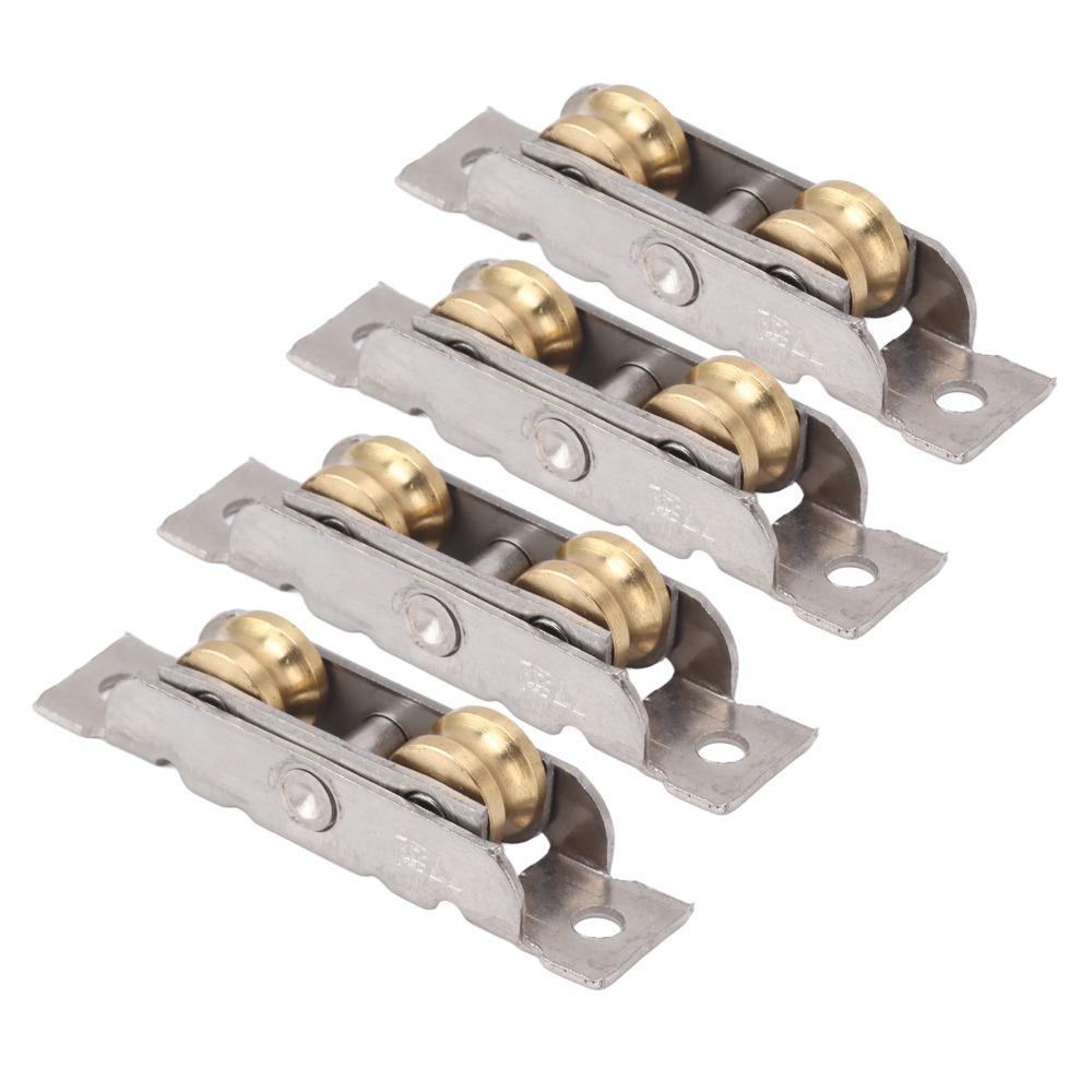 4PCS Stainless Steel Sliding Patio Door Roller Assembly Concave Wheel Roller  Office Use