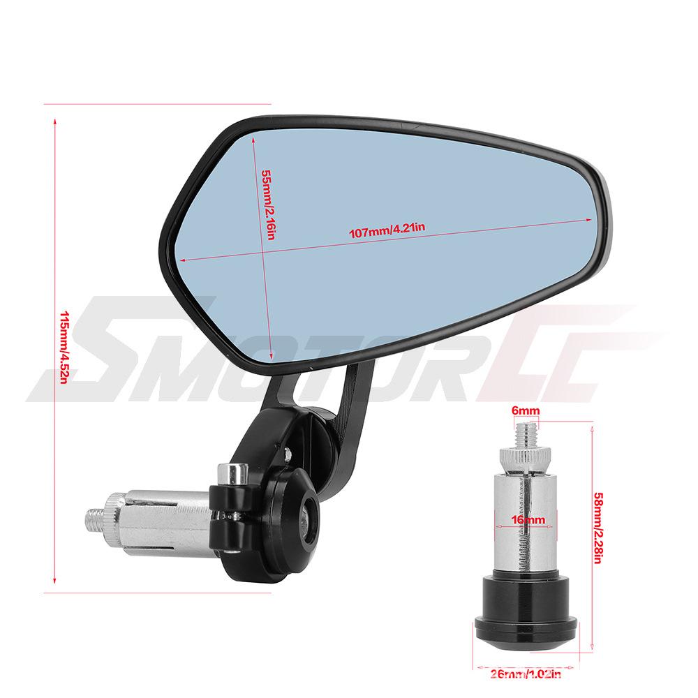 Motorcycle Modified Handlebar Mirror Handbar Reversing Mirror Street Bike Racing Handlebar Retro Rearview Mirror