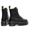 Bottes Martin à semelle épaisse pour femmes, fermeture éclair latérale, motif litchi, bottines, cuir véritable, grande taille, bottes montantes en cuir