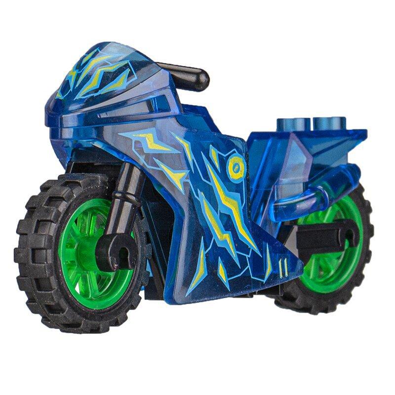 Военная сцена с внедорожным двухколесным мотоциклом, строительный блок, детали куклы