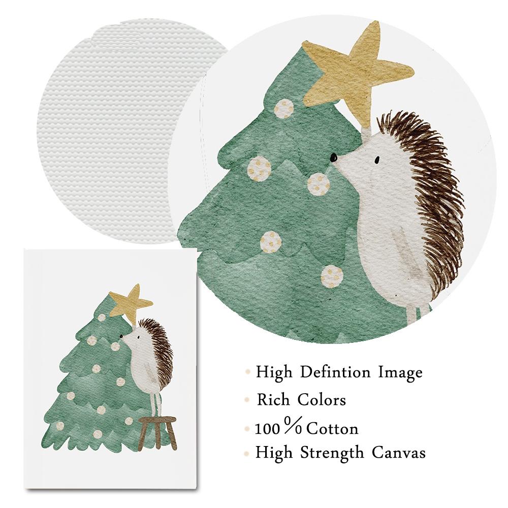 Funny Animals Bear Deer Goose Car Posters Christmas Tree Prints Wall Art Canvas Snowman Pictures for Baby Kids Room Home Decor