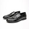Designer Italy Patent Leather Shoes Men Vintage Pointed Crocodile Pattern Loafers Wedding Dress Formal Footwear Zapatos Hombre