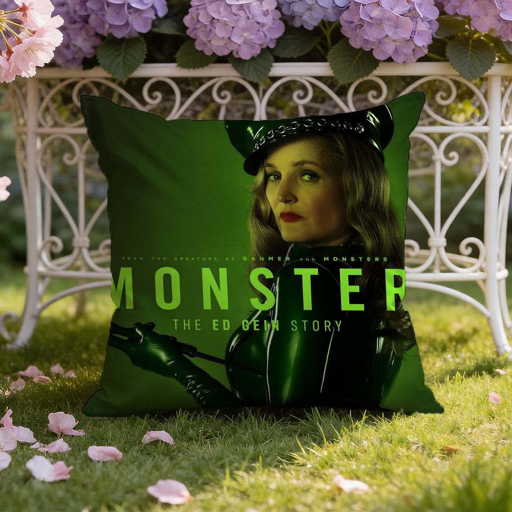 Movie M-Monster The E-Ed Gein Story Cushion Cover Home & Car Dual-Scene Pillow Cover: Reversible for Premium Comfort