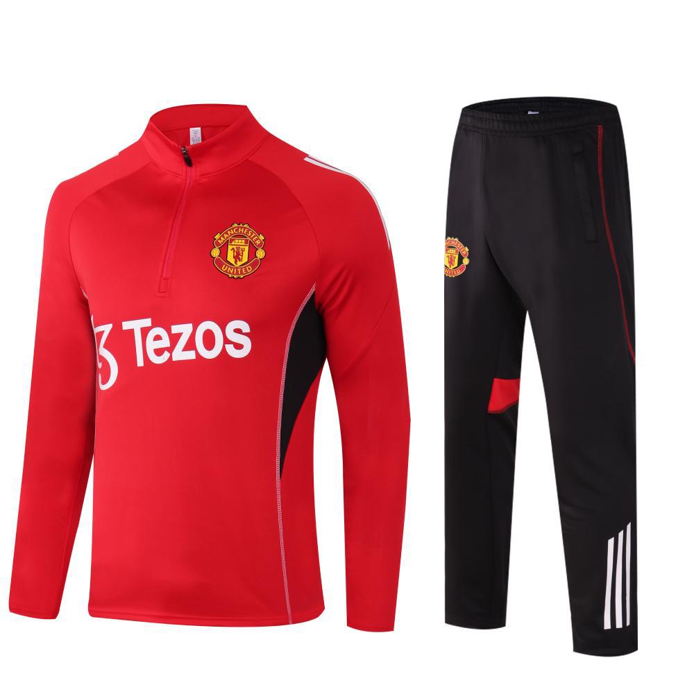 

Осенний и зимний горячий тренировочный джерси Манчестер Юнайтед Арсенал с длинным рукавом на молнии-половине Футбольный джерси Детский Взрослый костюм S（155-170）cm