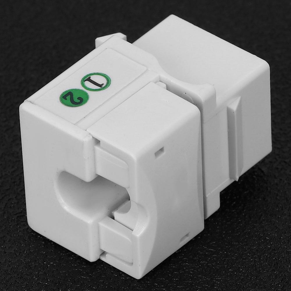 5Pcs Cat 3 Telephone Voice Module RJ11-90° ABS Network Module with Dust Cover Network Cable Information Module Telecommunication