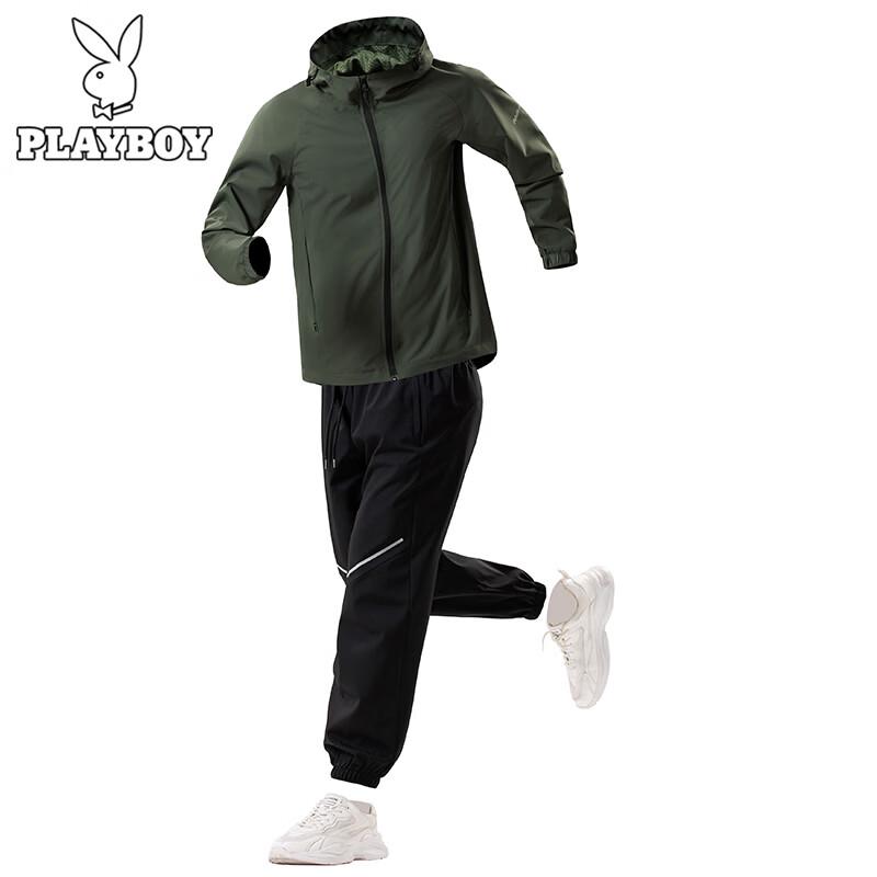 PLAYBOY Men s Breathable Hooded Running Tracksuit 3XL