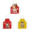Japanese Lucky Cat Apron With Waterproof Linen Material For Kitchen Cooking And Baking