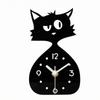 CatShaped Clock Cat Desk Glossy Finish Home Decor for Desktop