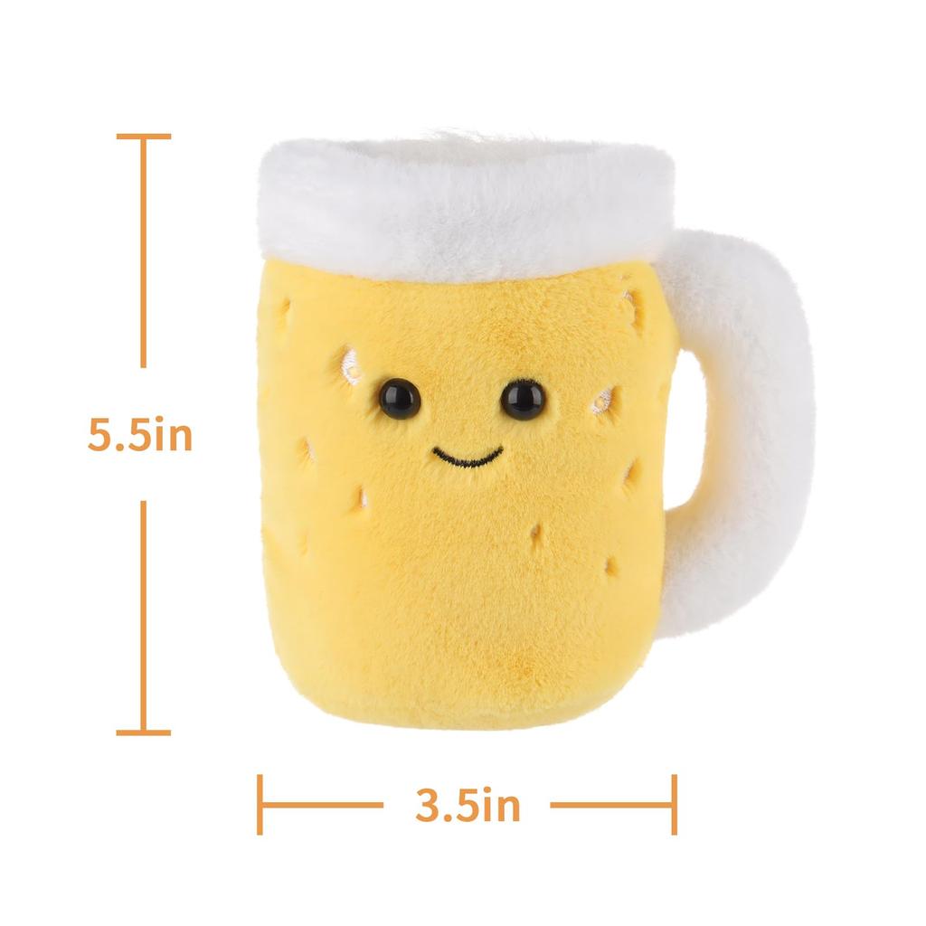 Aprikose Lamm Feiertagsbier Plüschtier, Weich und Niedlich, Flauschiges Feiertagsbier für Jungen und Mädchen, 15cm
