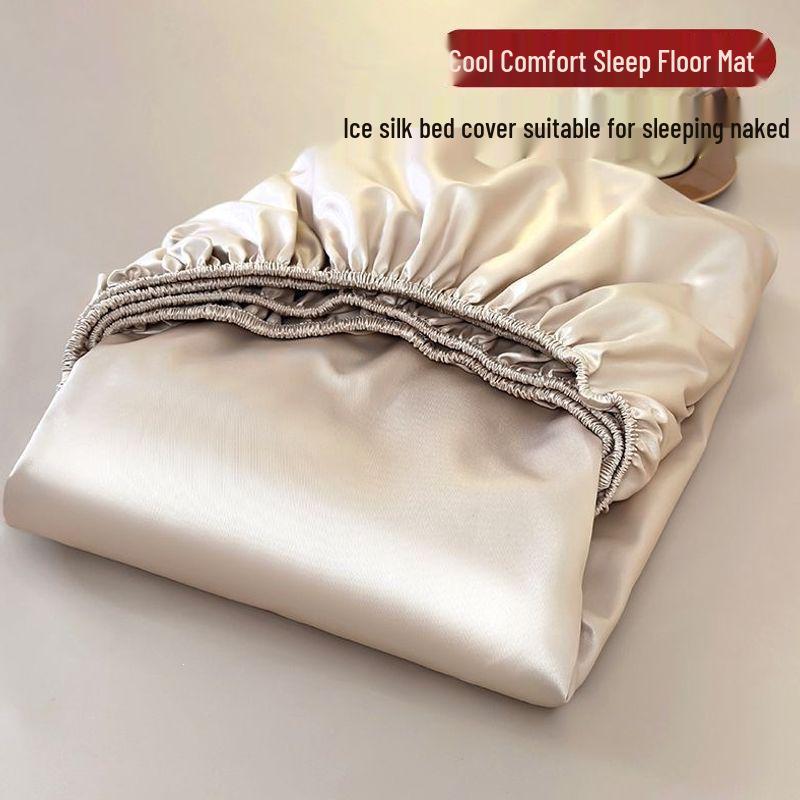 Ice Silk Summer Bed Set: Cool Mat, Mattress Cover & Anti-slip Protector