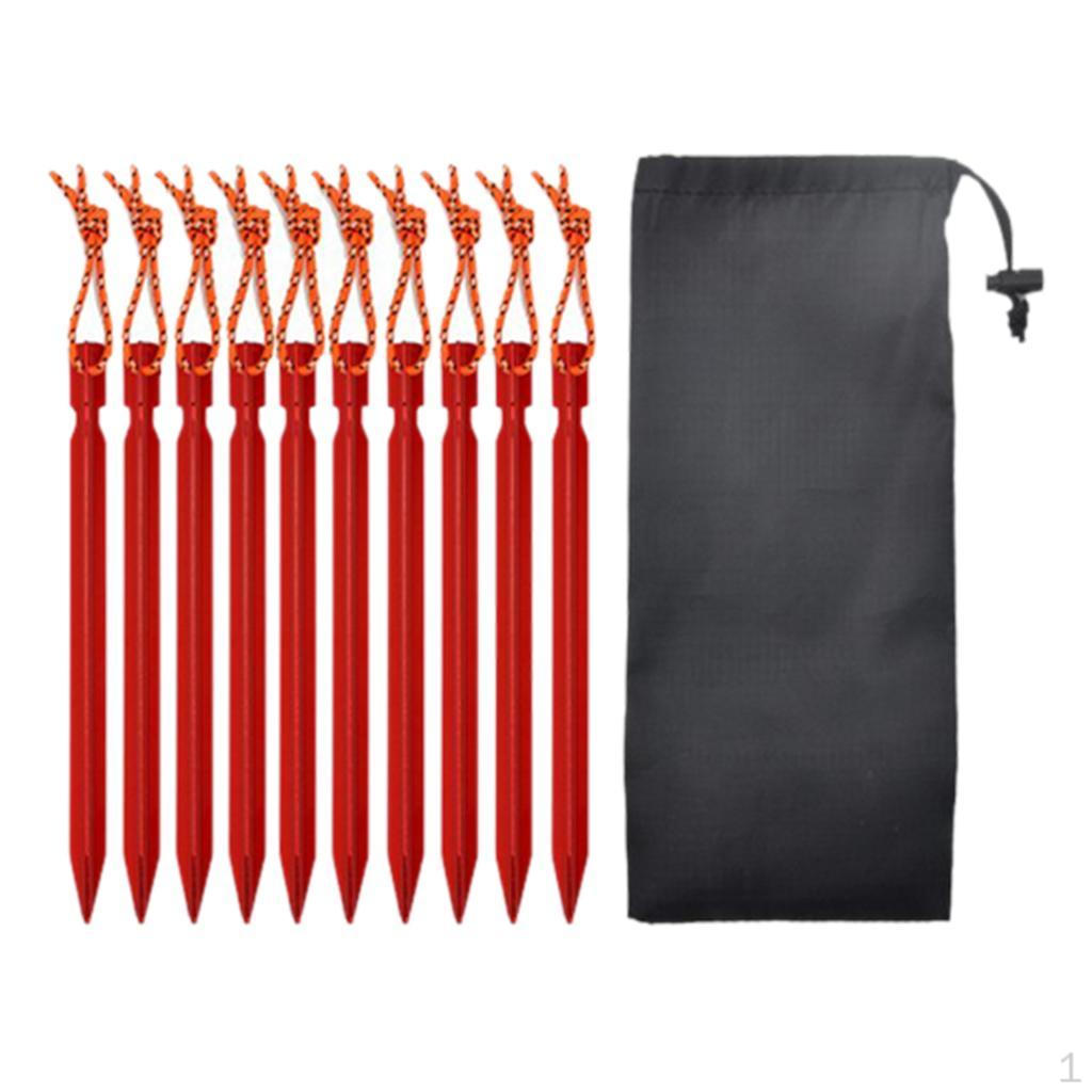 10 Pack Heavy Duty Aluminum Alloy Tent Stakes