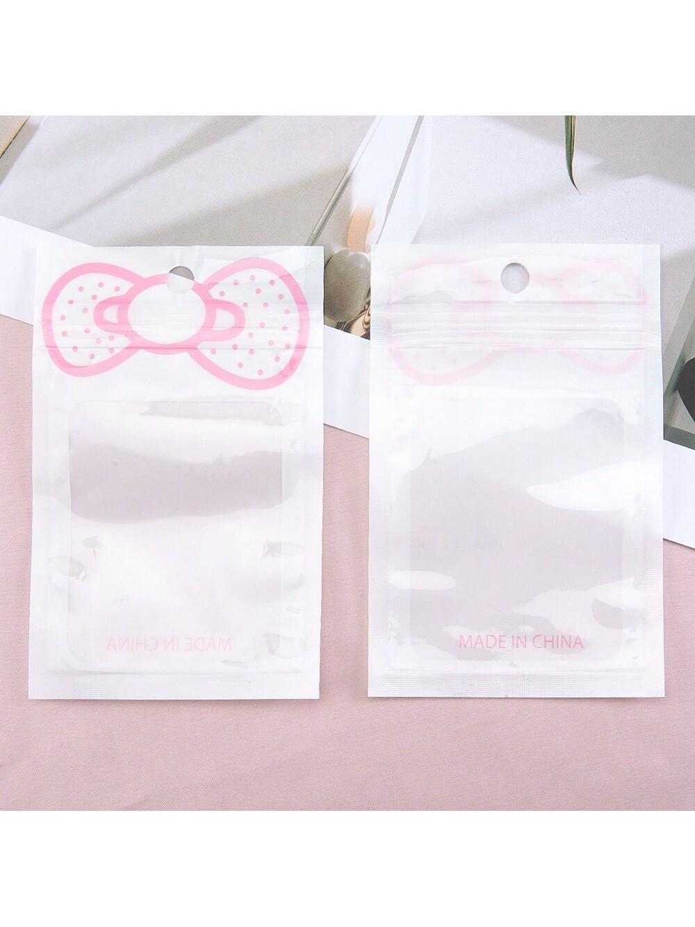 

50 шт. подарочные пакеты с белым бантом, самозапечатывающиеся пакеты, устойчивые к окислению, герметичные пакеты для упаковки и хранения ювелирных изделий, подарочный пакет