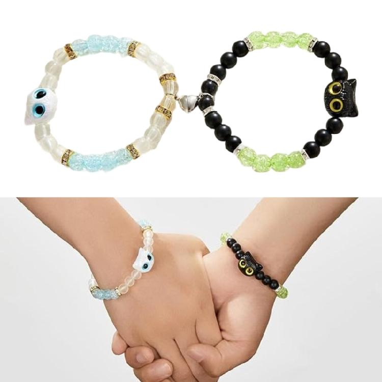 Lightweight Bracelet Glowing Charm Kitten Resin Wristband Hand Chain Friendship Jewelry For Couples Kitten Lovers