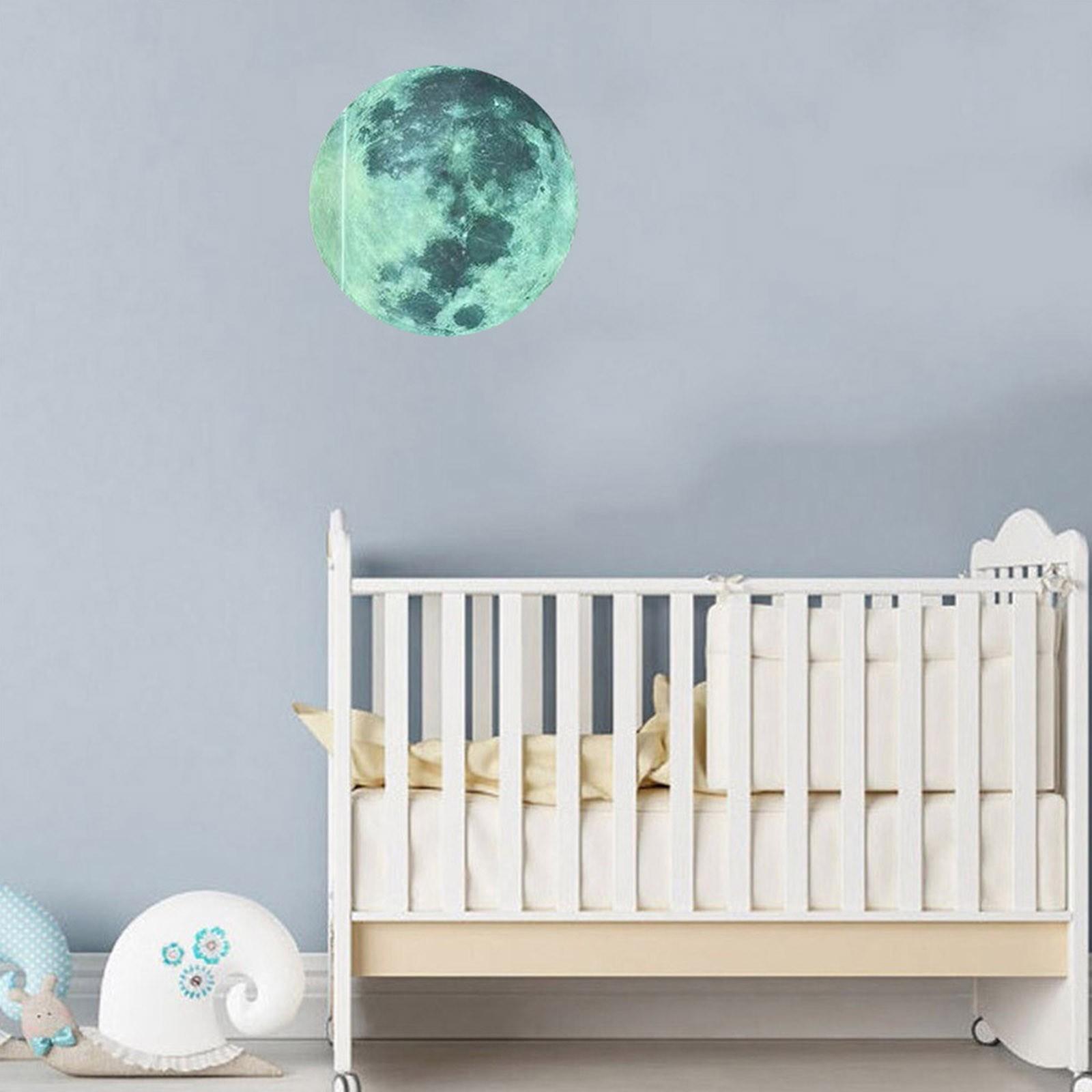 

5cm 3D Large Moon Fluorescent Wall Sticker Removable Decoration Pretty Stickers Glow In Moon Sticker Home Kids Room Decals
