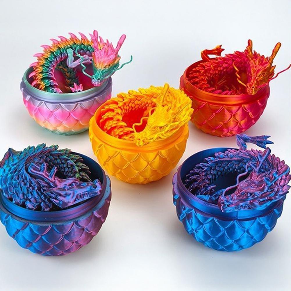 3D Mini Chinese Dragon Surprise Egg Articulated Movable Joint Tabletop Decoration Collectible Toy Gift for Home