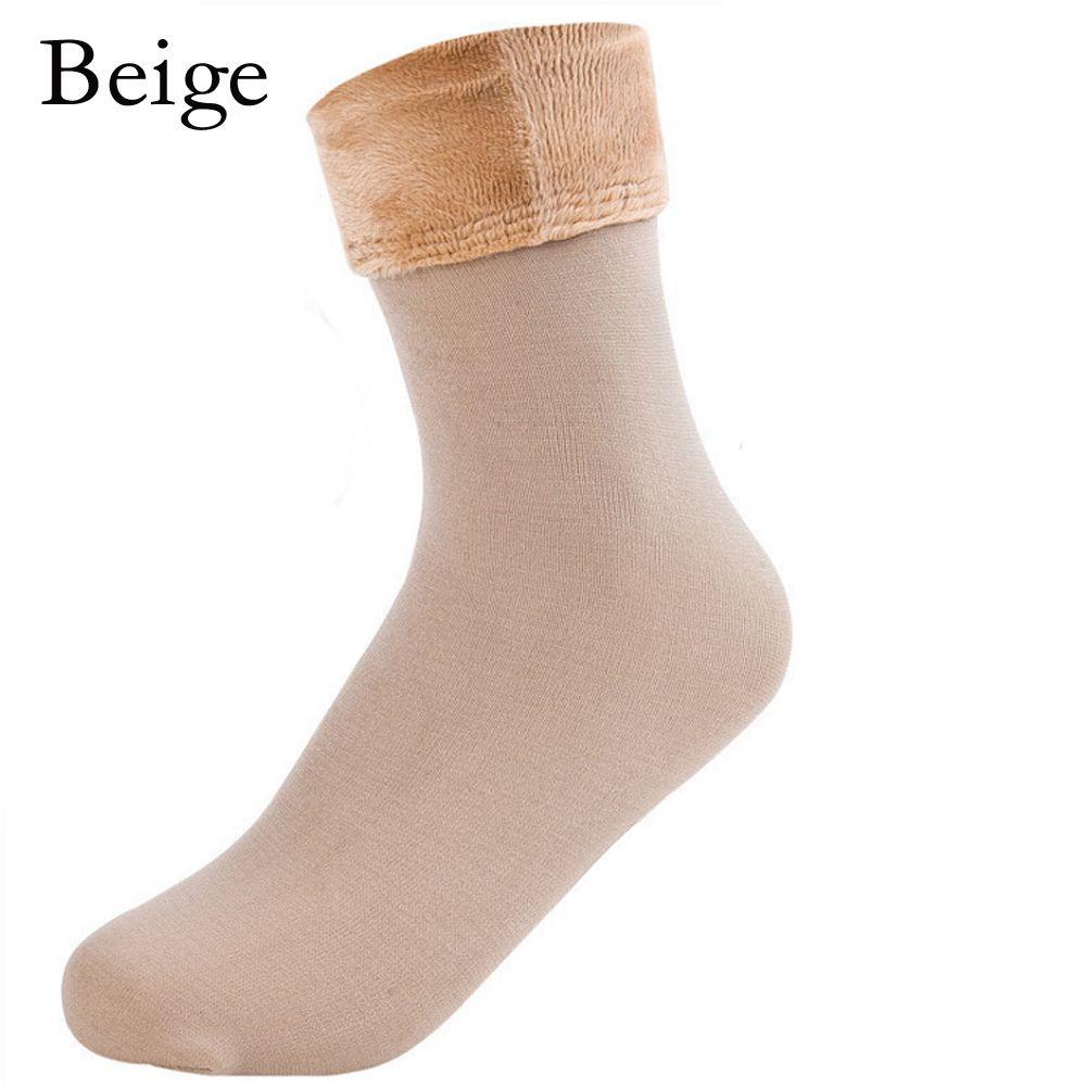 

Fashion Female Accessories Winter Warm Snow Boots Cotton Socks Wool Thick бежевий