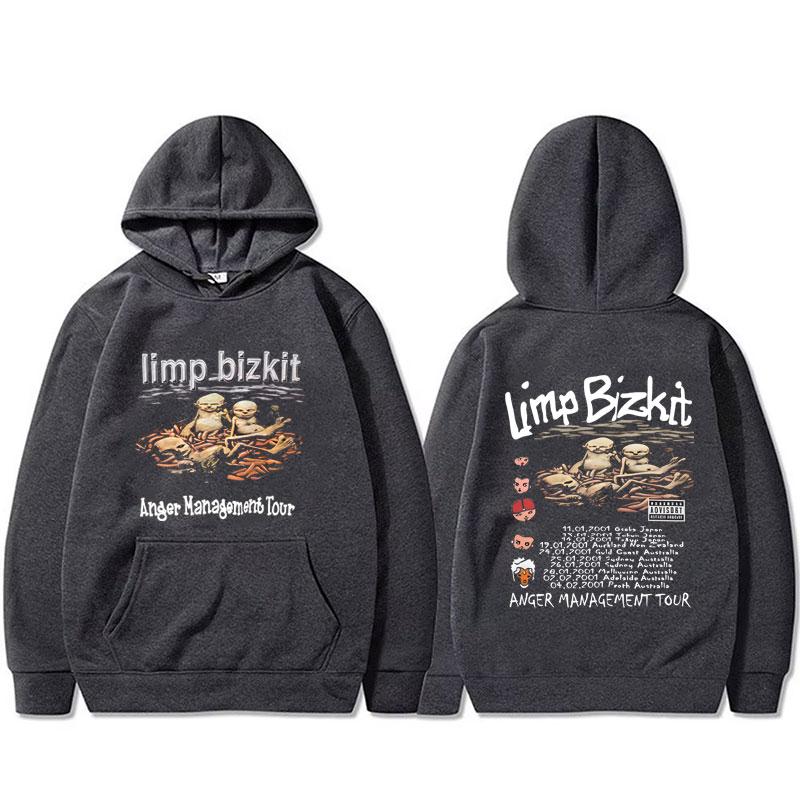 90s Rock Band Limp Bizkit Anger Management Tour Hoodie Men Women Fashion Oversized Pullover Unisex High Quality Fleece Hoodies