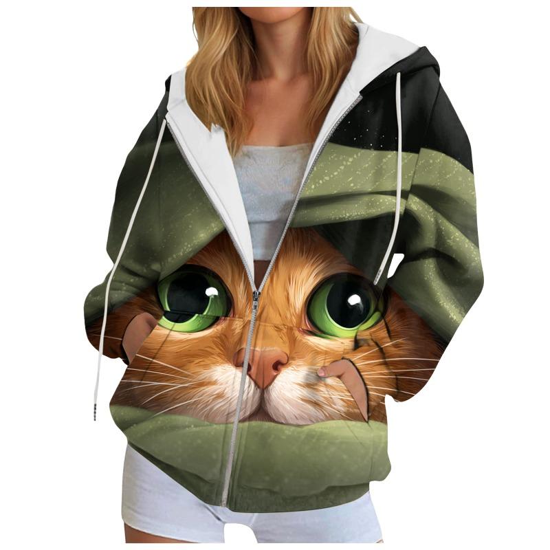 Felpa con cappuccio e zip da donna