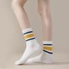 4 Pairs Kids Striped Mid Calf Socks Spring Autumn Versatile School Comfortable Cotton Childrens Hosiery