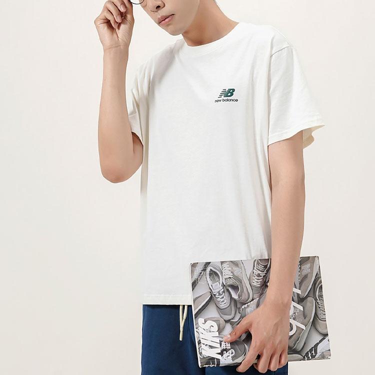 New Balance Logo Graphic T-Shirt Asia Sizing 'White Grey' Men's AMT22397-IV