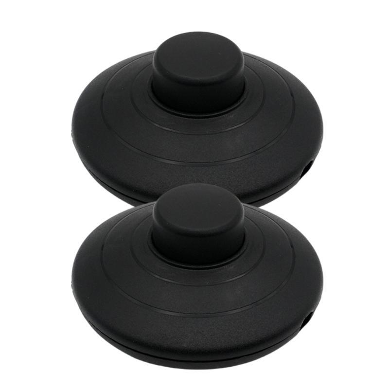 

2Pcs Floor Foot Switches Inline Foot Pedal Lamp Switches with Step on Button чорний