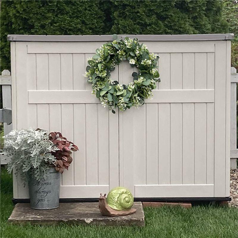 ABWR-2X Eucalyptus Wreath Farmhouse Decor, Green Wreath Front Door Farmhouse Artificial Wreath Spring Summer Greenery Wreath