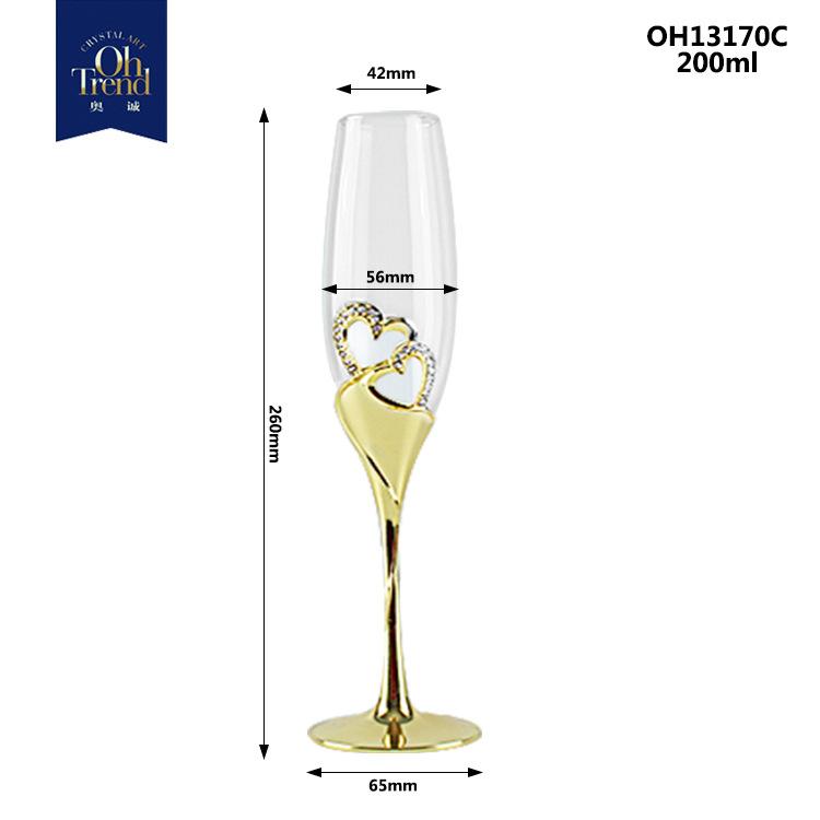 Kristall-Champagnergläser, Hochzeitskelche, Rotweingläser, europäische Sektgläser für den Haushalt, goldene Gläser