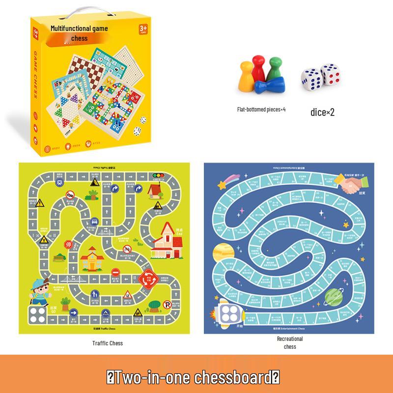 Multifunctional Chess Set: Ludo, Gomoku, Dou Shou Qi & Traffic Chess for Kids