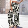 Womens Pants Wide Leg Pants With Pockets Casual Trousers Printed  Elastic Waist Sweatpants