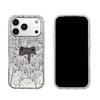 Case for iphone XS Max 16 Plus 17 Pro 14 15 11 18 Pro Max 13 Air 12 XR Silver Glitter Crackle Background Cat Hidden Patterns