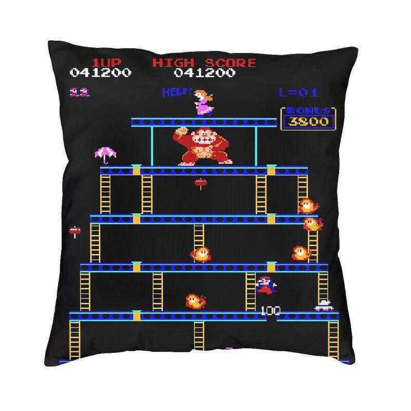 Through Ages Donkey Kong Pillow Case 45X45Cm Home Decorative Cute Arcade Game Cushions For Sofa Square Pillowcase
