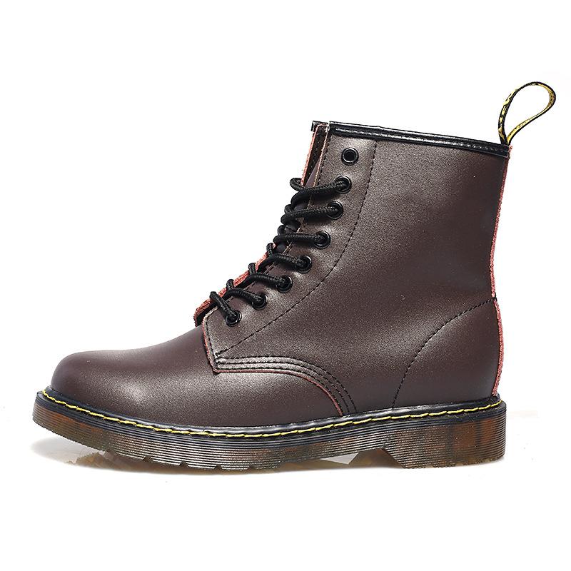 Martens Chunky Boots For Women Ladies Genuine Leather Ankle Boots Female Motorcycle Women Boots Big Size 35-46