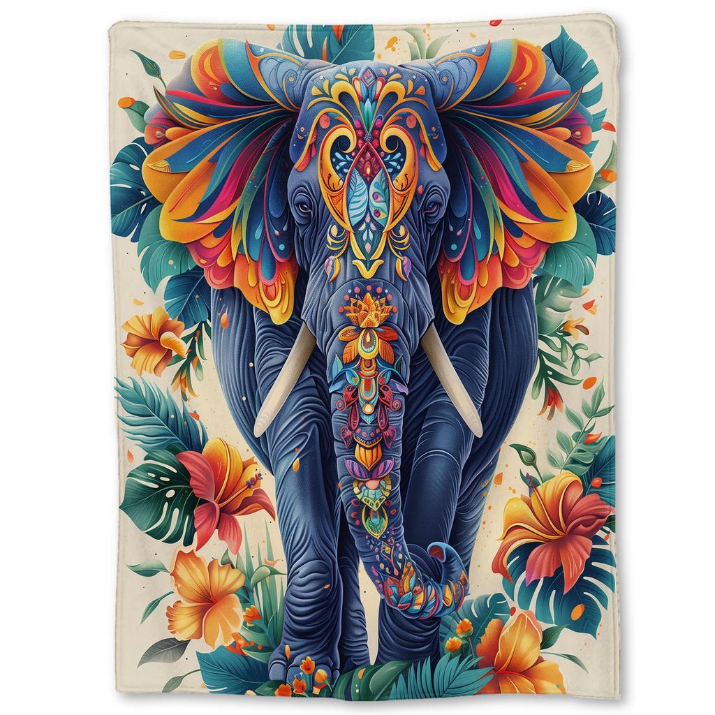 Elephant Blanket Gifts for Women Girls Super Soft Cozy Elephant Throw Blanket Warm Fuzzy Plush Fleece Bedding Decor Blanket