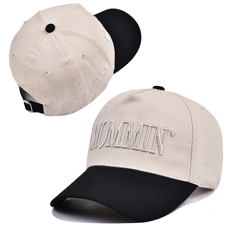 New Outdoor 3D Embroidery MOMMIN Cotton Baseball Hat Retro Women Adjustable Trucker Cap Casual Men Splicing Color Snapback Hats