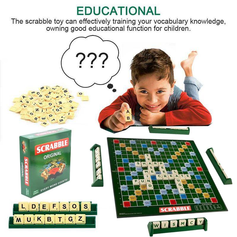 Board Game Scrabble Spelling Puzzle Game Educational Toy Family Party Kids Adult